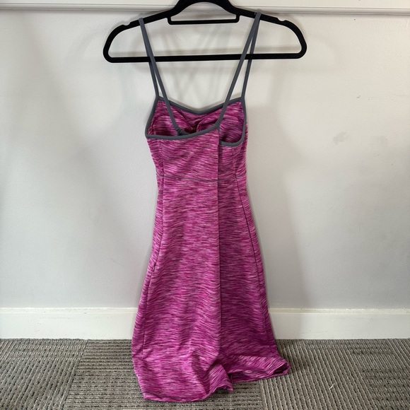 Dakini Pink and Gray Strappy Criss Cross Back Dress Pocket Padded - Picture 2 of 6